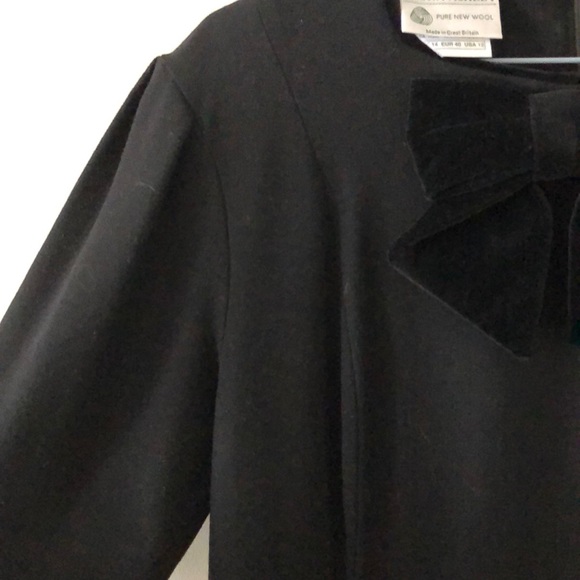 Vintage NWT Laura Ashley Black Dress w Velvet Bow - Picture 7 of 13